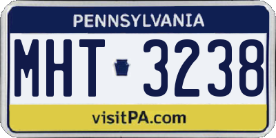 PA license plate MHT3238