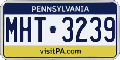 PA license plate MHT3239