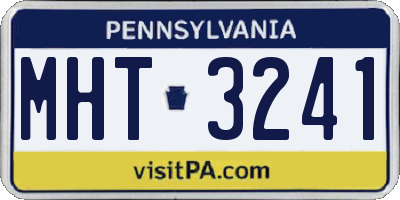 PA license plate MHT3241
