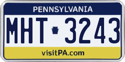 PA license plate MHT3243