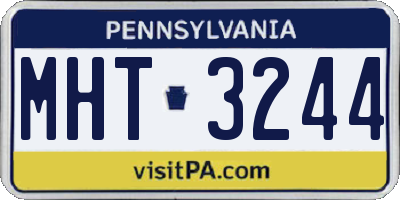 PA license plate MHT3244