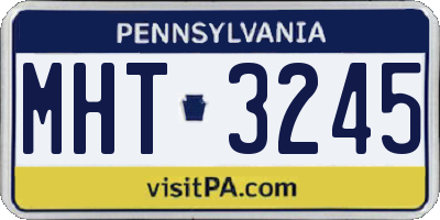 PA license plate MHT3245