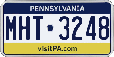 PA license plate MHT3248