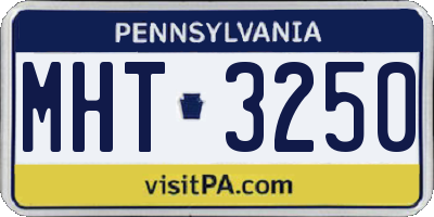 PA license plate MHT3250