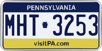 PA license plate MHT3253