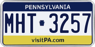 PA license plate MHT3257