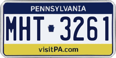 PA license plate MHT3261