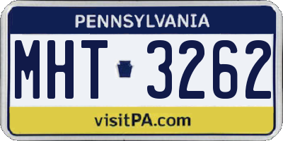 PA license plate MHT3262