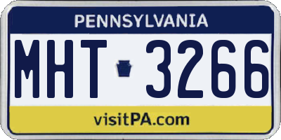 PA license plate MHT3266