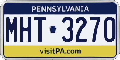 PA license plate MHT3270