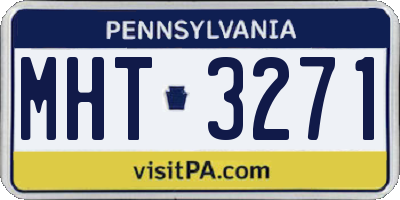 PA license plate MHT3271