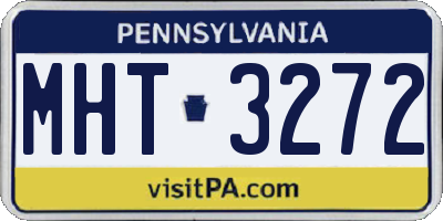 PA license plate MHT3272