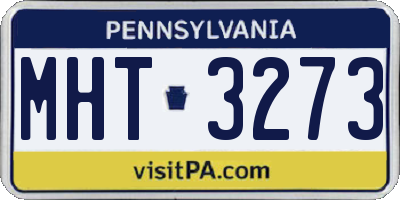 PA license plate MHT3273