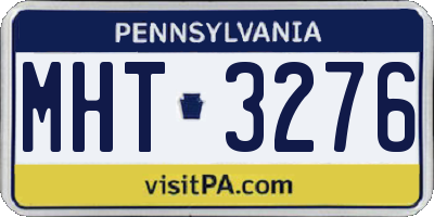 PA license plate MHT3276
