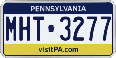 PA license plate MHT3277