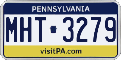 PA license plate MHT3279