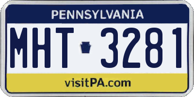 PA license plate MHT3281