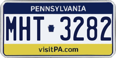 PA license plate MHT3282