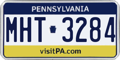 PA license plate MHT3284