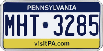 PA license plate MHT3285
