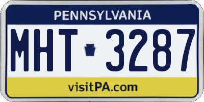 PA license plate MHT3287