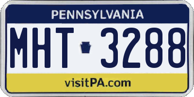 PA license plate MHT3288