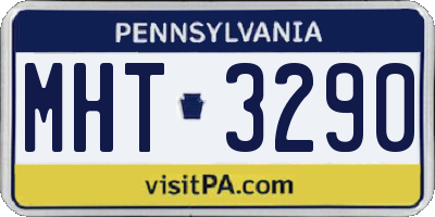PA license plate MHT3290