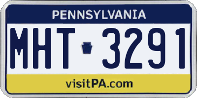 PA license plate MHT3291
