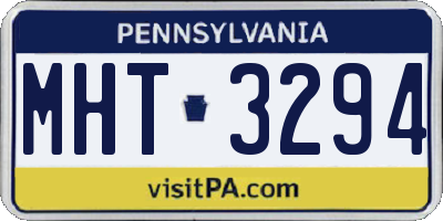 PA license plate MHT3294