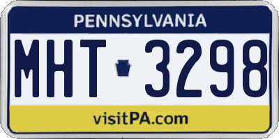 PA license plate MHT3298