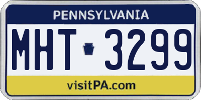 PA license plate MHT3299