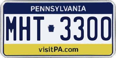 PA license plate MHT3300