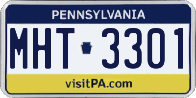 PA license plate MHT3301