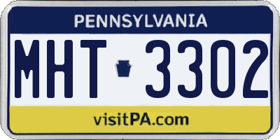 PA license plate MHT3302