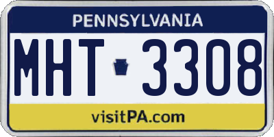 PA license plate MHT3308