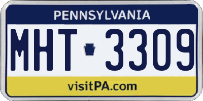 PA license plate MHT3309