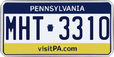 PA license plate MHT3310