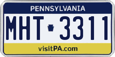 PA license plate MHT3311