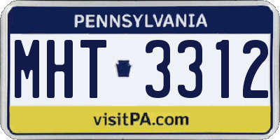 PA license plate MHT3312