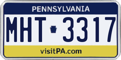 PA license plate MHT3317