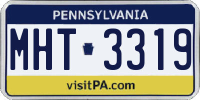 PA license plate MHT3319