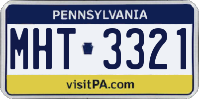 PA license plate MHT3321