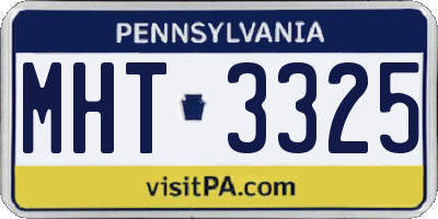 PA license plate MHT3325