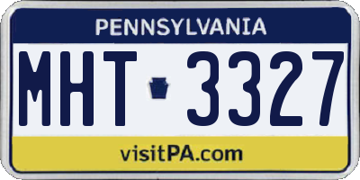 PA license plate MHT3327