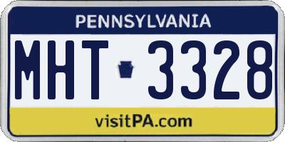 PA license plate MHT3328