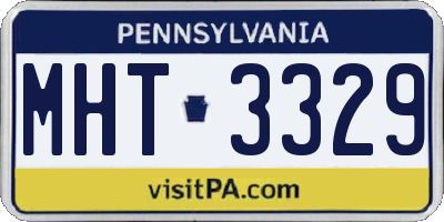 PA license plate MHT3329