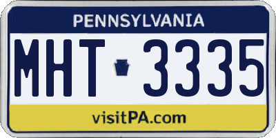 PA license plate MHT3335
