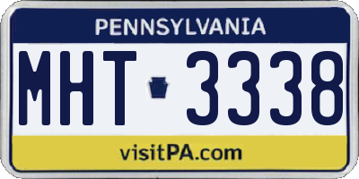 PA license plate MHT3338