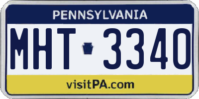 PA license plate MHT3340