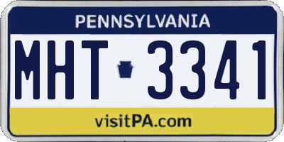 PA license plate MHT3341